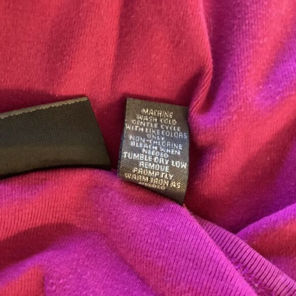 NWOT. Additions by Chico’s Women’s Size Medium (Chico 2)  L/S Cotton Tee Fuchsia - Picture 6 of 8